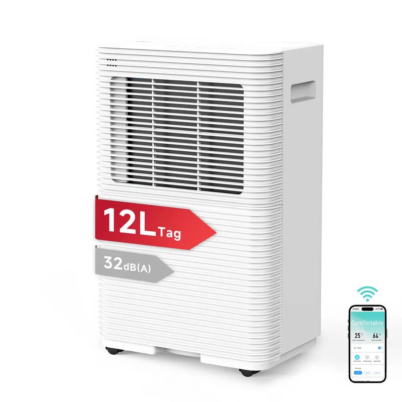 Déshumidificateur intelligent VINO - 12 L/jour - Wi-Fi - réservoir de 1,8 L - blanc