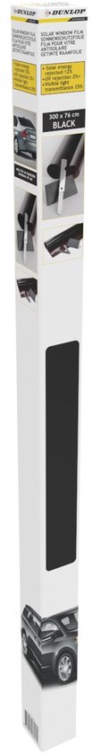 Film solaire Dunlop pour vitres - noir - 300 x 76 cm - protection contre les UV - Couteau et spatule inclus