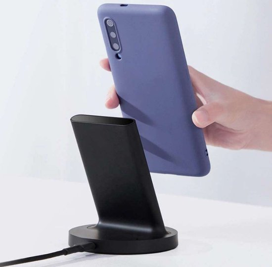 Support vertical de recharge sans fil Xiaomi Mi avec recharge sans fil Qi et voyant LED - 20 W - câble USB-C inclus