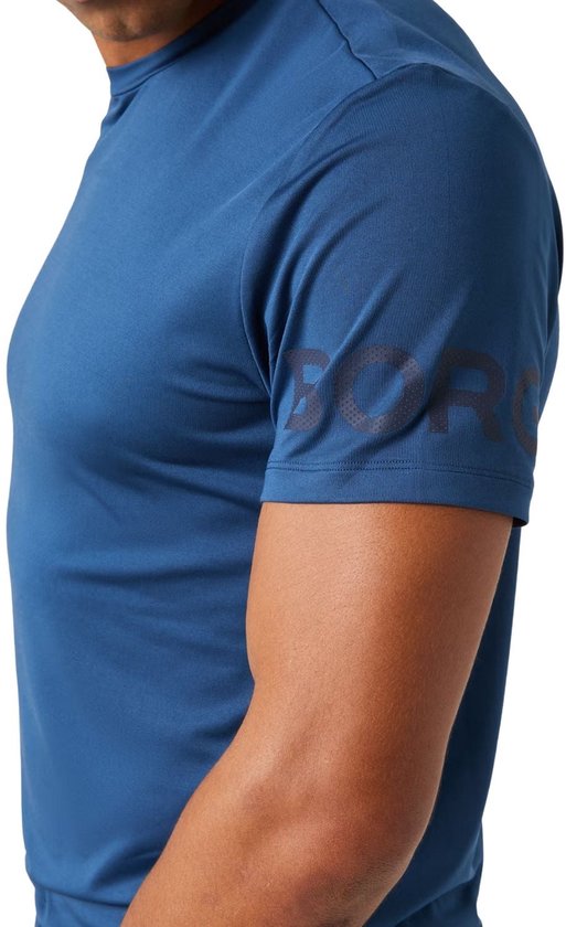 T-shirt de sport Björn Borg pour homme, manches courtes - Blanc - Polyester recyclé - Taille L