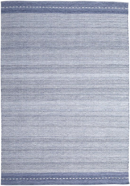 Tapis d'extérieur AXI Rhodos – Rectangulaire – 200 x 290 cm – Bleu – Motif géométrique – Tapis d'extérieur – Résistant aux intempéries et aux UV – Tissage plat – Tapis de jardin – Pour l'intérieur et l'extérieur – Tissé à la main
