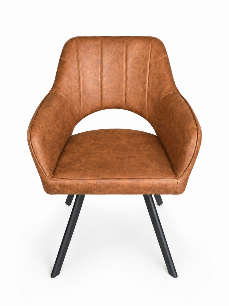 Meubel31 Tenno Chaises de salle à manger pivotantes - Lot de 2 - Cognac