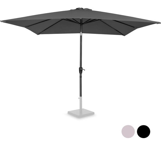 VONROC Premium Parasol à manche Rosolina 280x280cm - Housse de protection incluse - Parasol carré - Inclinable - Toile résistante aux UV - Gris