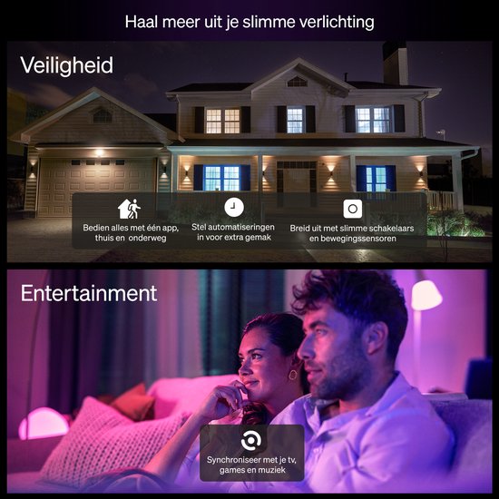 Ampoule LED Philips Hue Essential - culot E27 - lot de 3 ampoules - lumière blanche et colorée réglable - forme standard - éclairage connecté