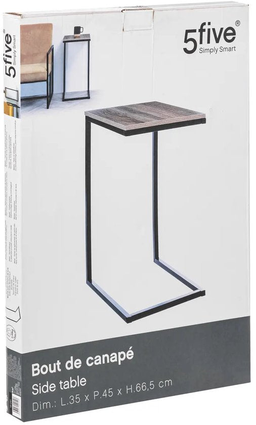 Table d'appoint Five® - métal / bois - longueur 45 x largeur 35 x hauteur 66,5 cm