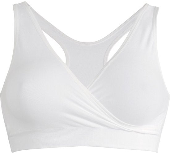 Soutien-gorge de nuit Medela Keep Cool - Soutien-gorge de nuit sans coutures - Soutien-gorge de grossesse - Soutien-gorge d'allaitement avec 2 zones respirantes - Tissu Soft Touch - Blanc - Taille S