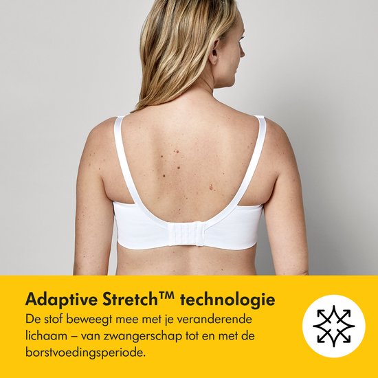 Soutien-gorge Medela Keep Cool - Soutien-gorge d'allaitement sans coutures - Soutien-gorge de grossesse avec 2 zones respirantes - Tissu Soft Touch - Blanc - Taille L