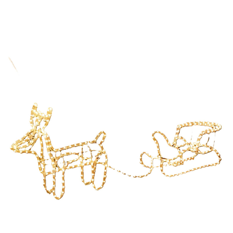 Lumières de Noël Generic, Renne de Noël avec traîneau, Blanc chaud