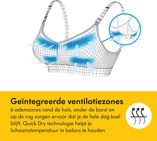 Soutien-gorge Medela Keep Cool Ultra - Soutien-gorge d'allaitement sans coutures - Soutien-gorge de grossesse avec 6 zones respirantes - Tissu Soft Touch – Confortable et offrant un bon maintien - Noir - Taille XL