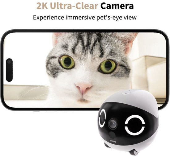 Enabot ROLA Mini - Robot intelligent pour animaux de compagnie - Caméra 2304 x 1296 - Batterie 5000 mAh
