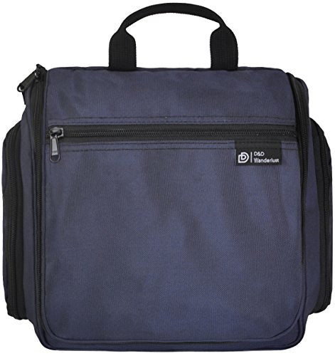 Trousse de toilette suspendue D&D - Zips YKK - 10x10x4cm - Bleu