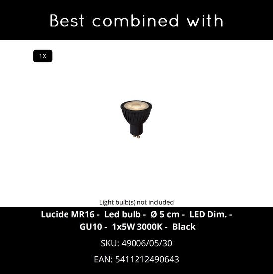 Lucide LESLEY - Lampe de lecture - 1xGU10 (MR16) - Noir