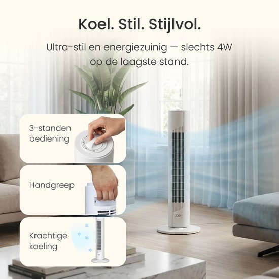 Ventilateur économe en énergie - Ventilateur colonne avec 3 vitesses et oscillation - Chambre à coucher - Blanc - JAP Québec