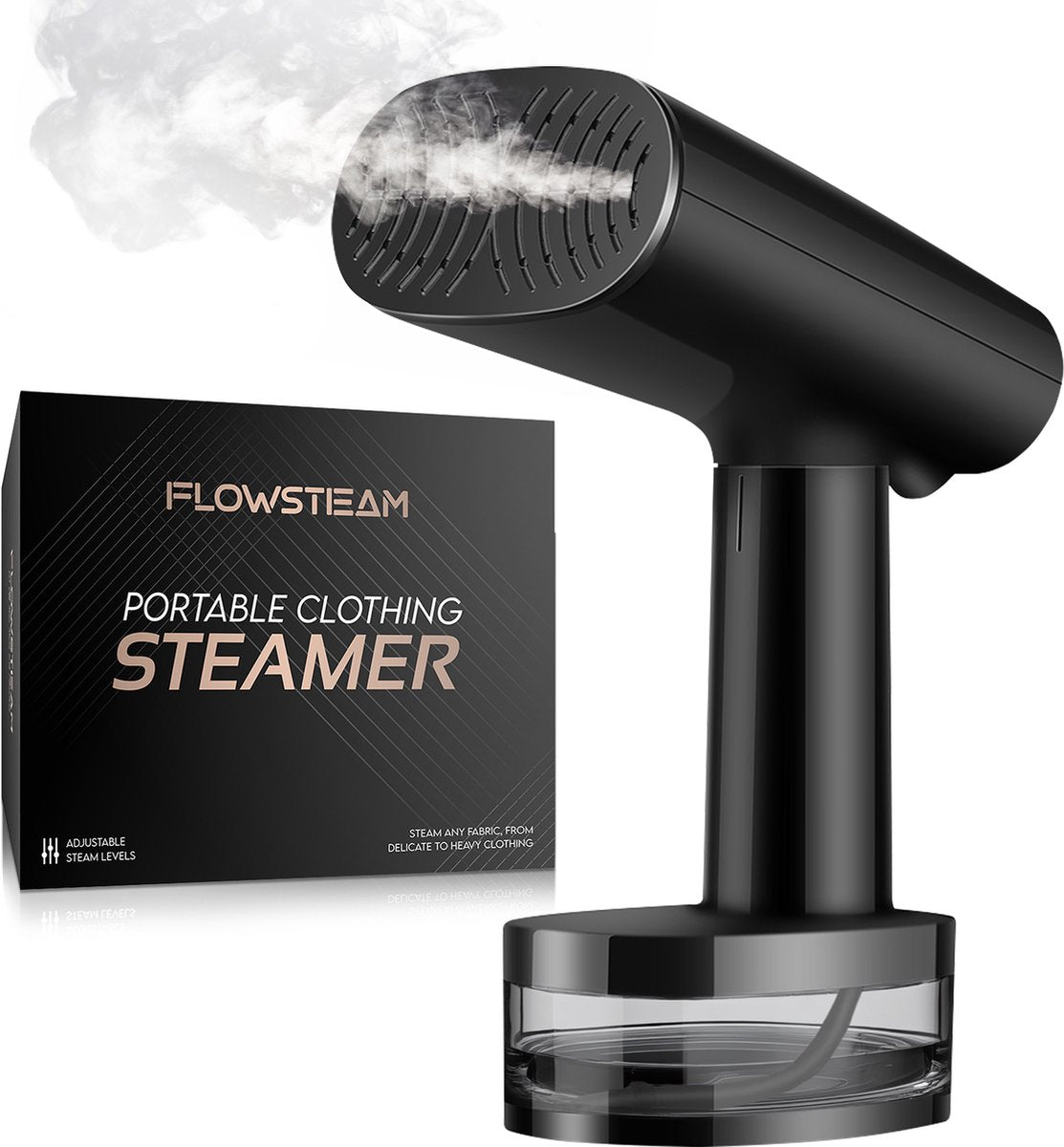 Défroisseur à vapeur FLOWSTEAM® - Réservoir 0,37L - 15 minutes de vapeur continue - 1680 W - Noir