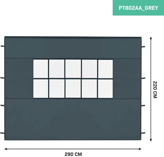 VONROC Jeu de parois latérales - Pour tente de réception Premium PT501XX - Imperméable - Protection UV 50+ - Gris
