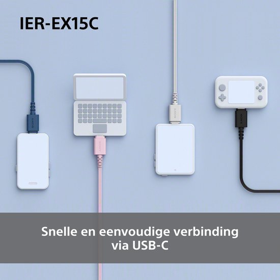 Sony IER-EX15C – Écouteurs intra-auriculaires USB-C avec microphone - Bleu