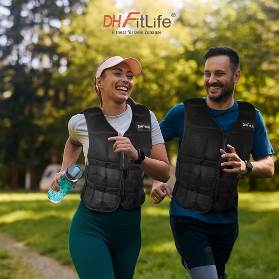 DH FitLife Gilet de musculation ajustable 10KG/20KG/30KG pour la musculation et le renforcement musculaire | gilet de musculation | gilet de course à pied femmes hommes | gilet d'entraînement physique