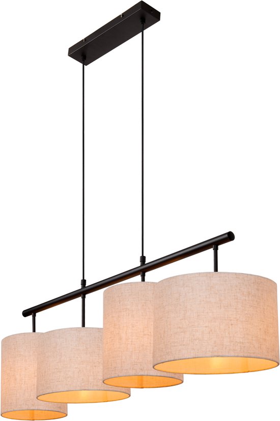 Lucide MAYA - Suspension - 4xE27 - Beige - Japandi