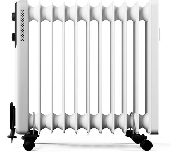 Radiateur à huile Tristar KA-5381 – Chauffage électrique 2500 W – Silencieux – Avec thermostat – Déplaçable – Sûr – 3 niveaux de chaleur – Radiateur mobile