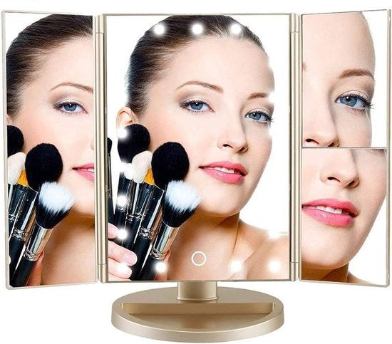 Fuegobird Make Up Mirror with Illumination - Dimmable- Vanity - For Makeup - Incl. 10x Magnification - with Organiser - LED