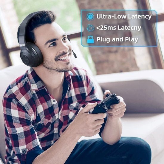 Fuegobird UG-01 Casque de jeu sans fil 2,4GHz - Casque Bluetooth - Multiplateforme - Convient pour PS4/PS5, Nintendo Switch - Noir