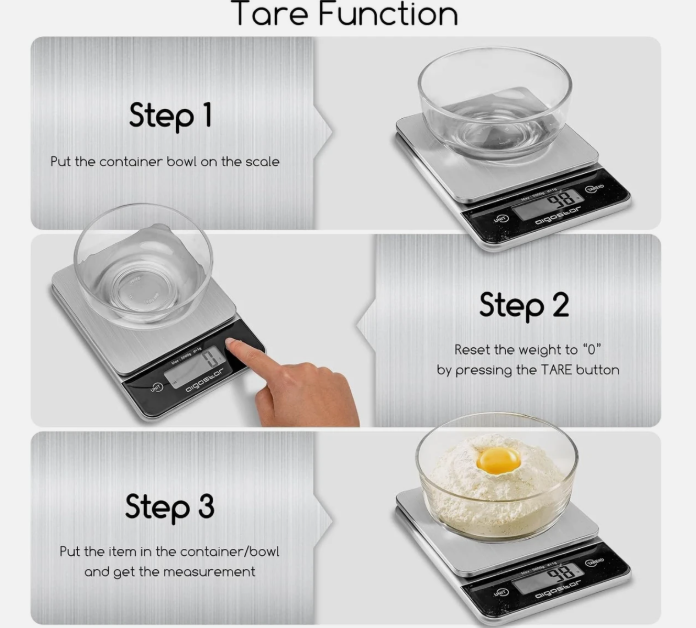 Balance de cuisine numérique Aigostar - Gris - Acier inoxydable - 5 kg/1 g, écran LCD