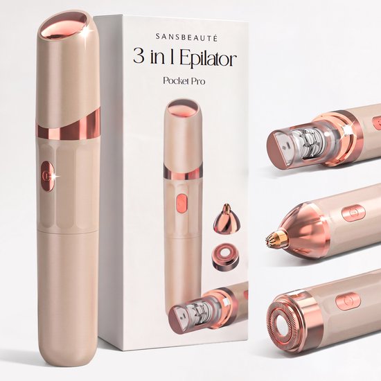 Épilateur 3 en 1 Sansbeauté pour femmes PocketPRO avec trousse de voyage - Épilateur pour femmes - Épilateur - Épilateur pour le visage pour femmes - Épilation du visage pour femmes - Épilateur pour le visage - Épilateur pour femmes - Épilateur pour le vi