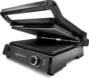 Safecourt Kitchen - Contact Grill 3-en-1 - Grille-pain, grille-pain et plaque de gril - Plaques amovibles - Sans PFAS - Noir