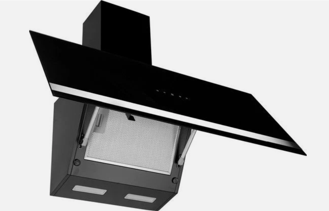 Hotte Hanseatic SY-103E13-E4-C118-L52-900 - Noir - 90 cm - Montage mural, LED, commande tactile