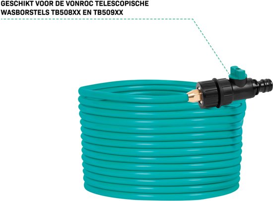 Tuyau d'arrosage VONROC de 11 mètres – pour les brosses de lavage télescopiques VONROC TB508XX et TB509XX