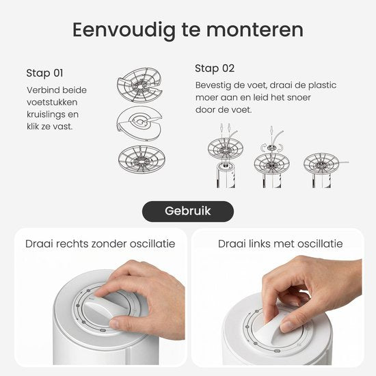 Ventilateur économe en énergie - Ventilateur colonne avec 3 vitesses et oscillation - Chambre à coucher - Blanc - JAP Québec