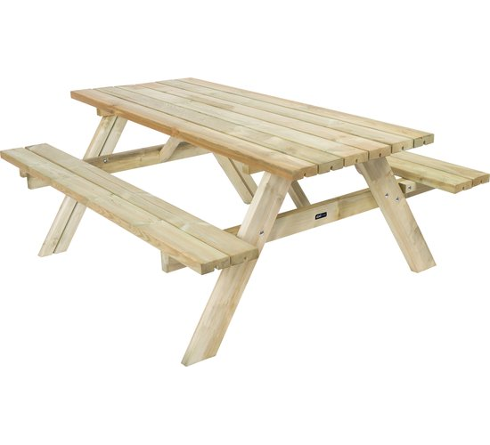 Table de pique-nique en bois AXI Julie, modèle classique, 177 x 154 cm - Naturel