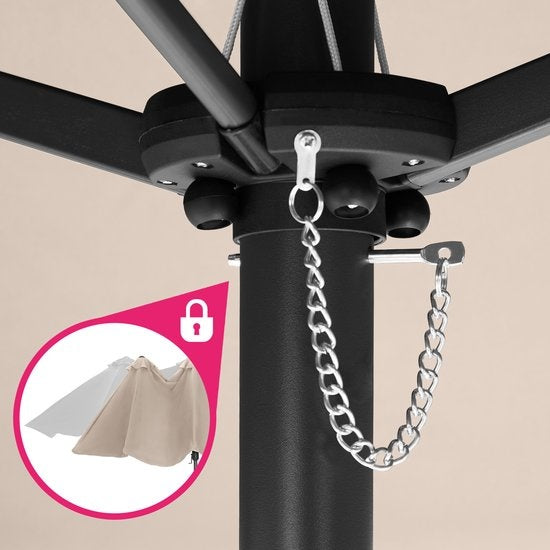 tectake® - Parasol double Silia - Parasol de terrasse - Parasol XXL - Housse de protection incluse - beige - 404253
