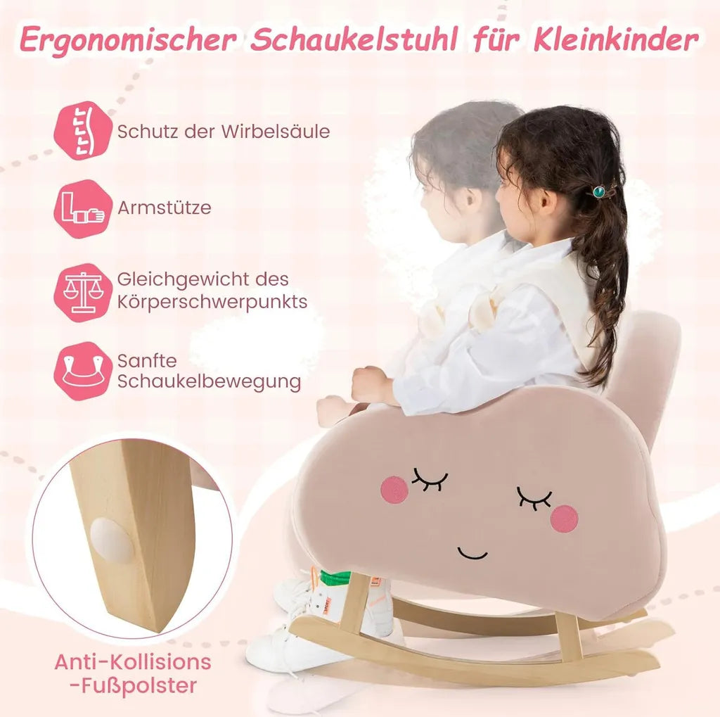 COSTWAY Chaise à bascule pour enfants Rose