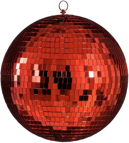 Mica Decorations Boule de Noël disco - Ø 30 cm - Rouge