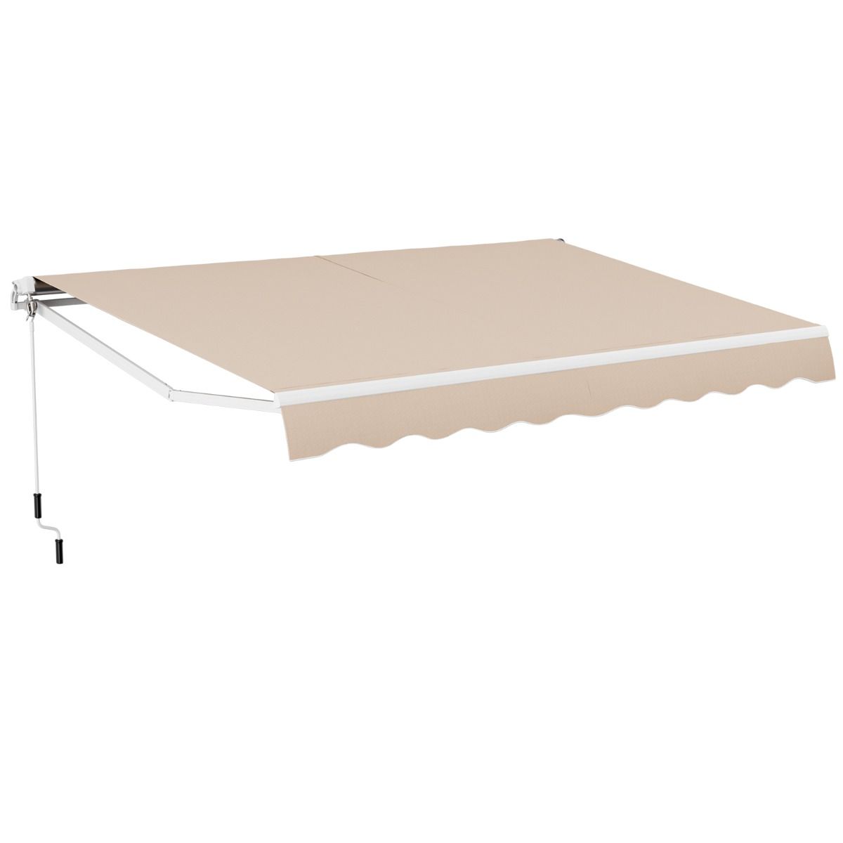 Store de terrasse extensible Coast - manivelle manuelle - structure en aluminium - beige 4 x 2,5 m
