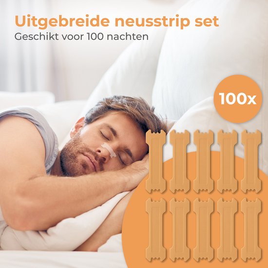 Nuvance Bandelettes nasales 100 pièces - Pansements nasaux - Marron - Pansements anti-ronflement - Écarteur nasal - Ronflement - Meilleure respiration