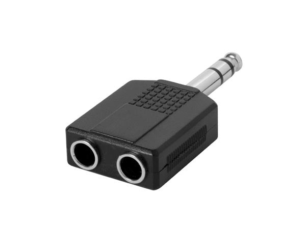 HQ-Power Jack connector - jack 6,35 mm mâle vers 2 x jack 6,35 mm femelle - stéréo