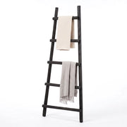 Échelle décorative Cheqo® - Échelle à serviettes - Échelle décorative en bois - Échelle décorative noire - Échelle porte-serviettes - Porte-serviettes en forme d'échelle - Échelle décorative - Échelle de salle de bains - Échelle à vêtements - Échelle déco
