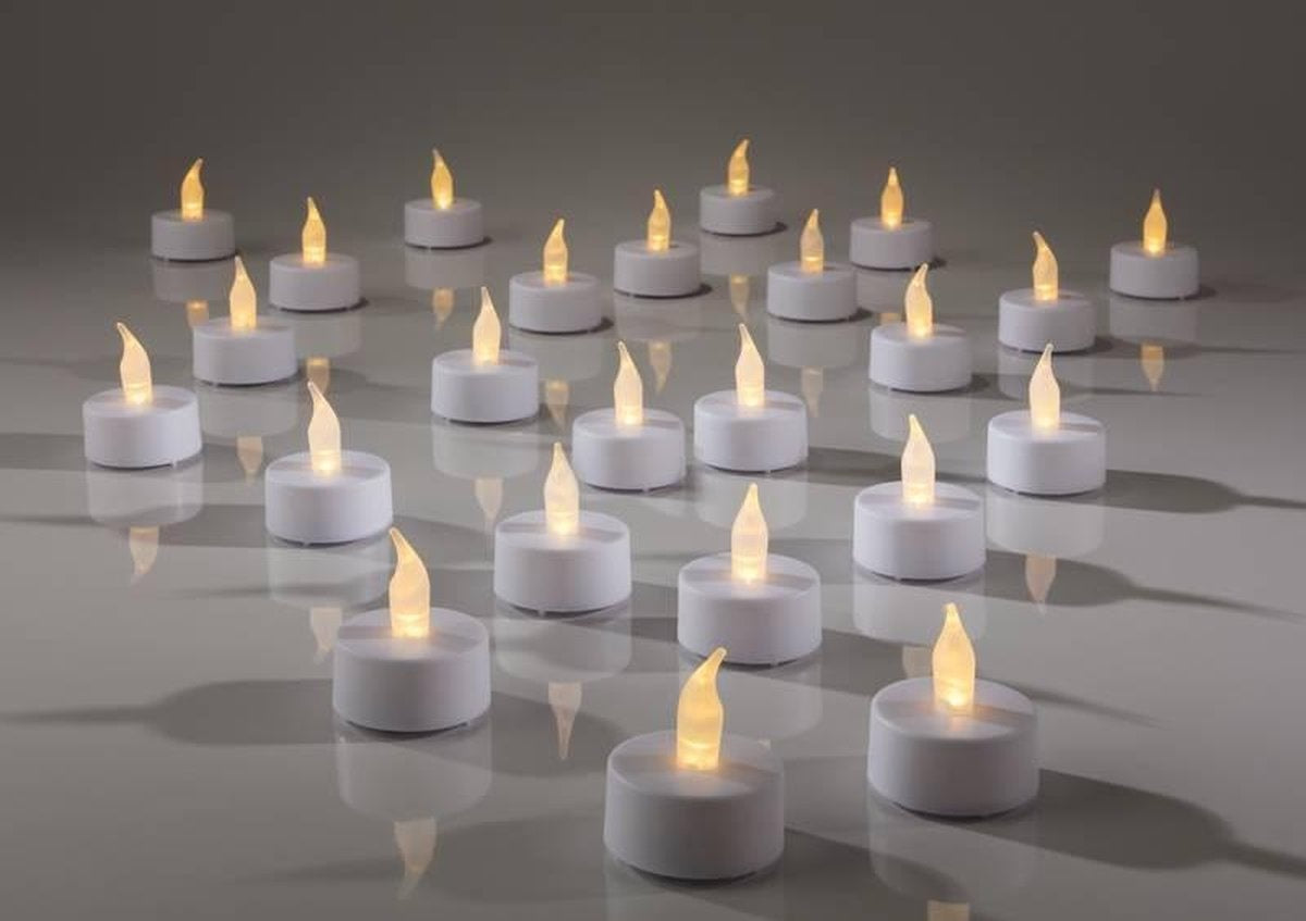 Set de bougies chauffe-plat - LED - Boîte de 48 bougies - piles incluses