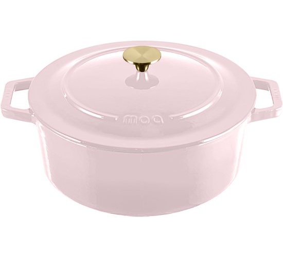 MOA Casserole en fonte - 7,2L - Pour toutes les sources de chaleur y compris l'induction - Avec couvercle - Ø 30cm - Revêtement antiadhésif - Lilas