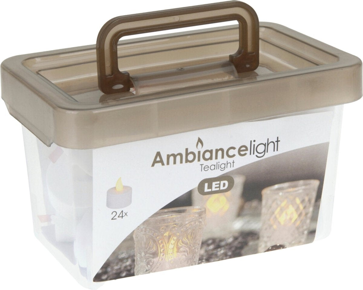 Lampe d'ambiance bougies chauffe-plats - 24 pièces - LED - piles - plastique - D3,8 cm