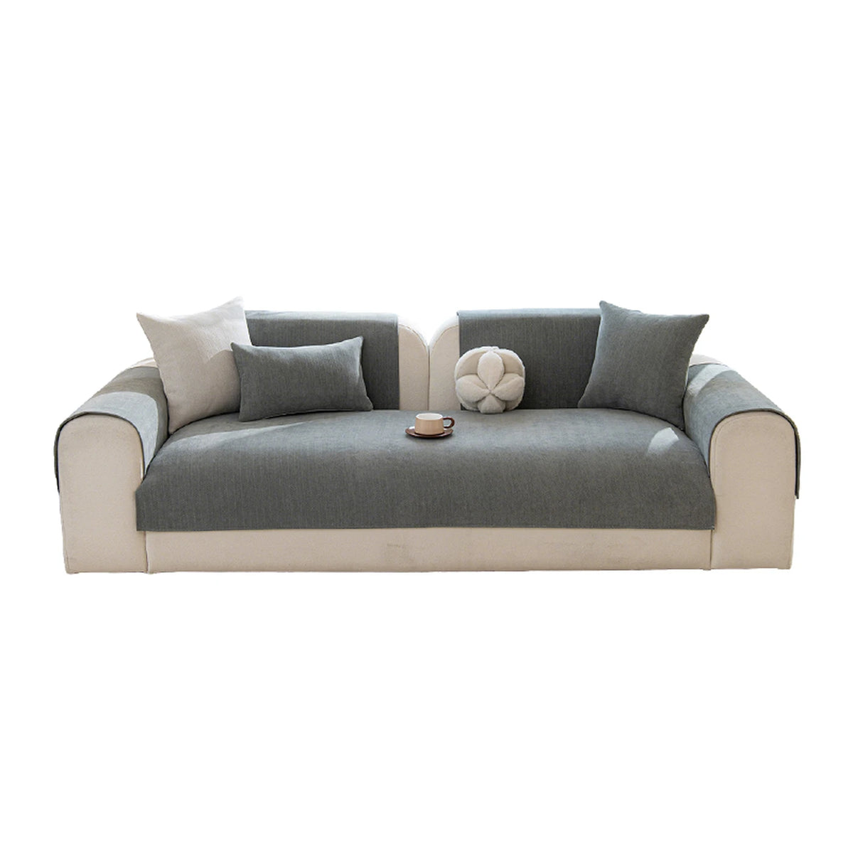 Housse de canapé Ochama pour assise - 70 x 120 cm - Polyester - Antidérapante - Gris