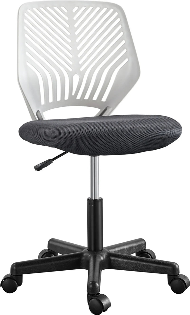 Chaise de bureau sans accoudoirs / chaise pivotante Yaheetech 79-92 cm – Noir mat – Polyester et métal