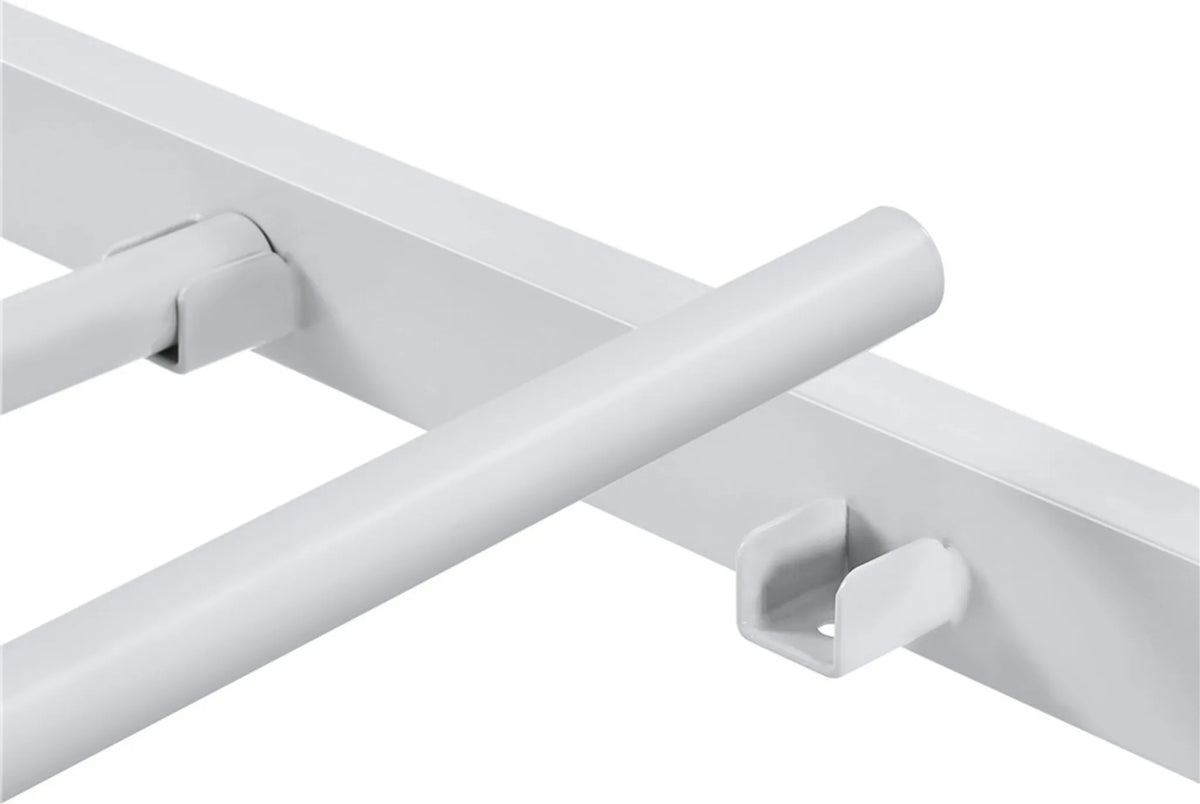 Cadre de lit en métal Yaheetech 90 x 190 cm - 196,5 x 96 x 88,5 cm - Blanc - Hauteur : 32 cm - Avec tête de lit