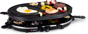 Ensemble gourmet Alpina pour 8 personnes - Kit gourmet - Plaque de cuisson avec poêlons et spatules - Gril à raclette pour repas gastronomiques - 1 200 W