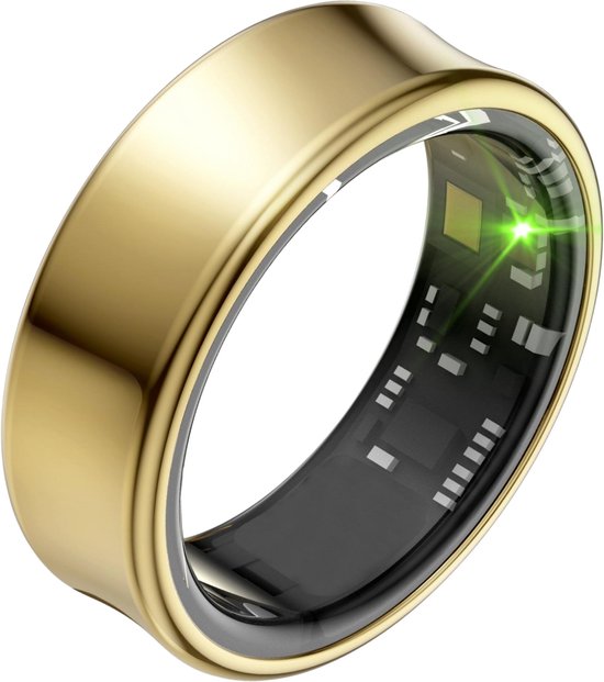 Focus® S2 Smart Ring - Or - Taille 7 - AI Coach - Fréquence cardiaque - Cycle menstruel - Moniteur de sommeil - Score de récupération - Smart Ring - Performance sportive - Podomètre - IP68 Waterproof - Mesure de l'O2 - Femmes - Hommes - Wearables - Etui d