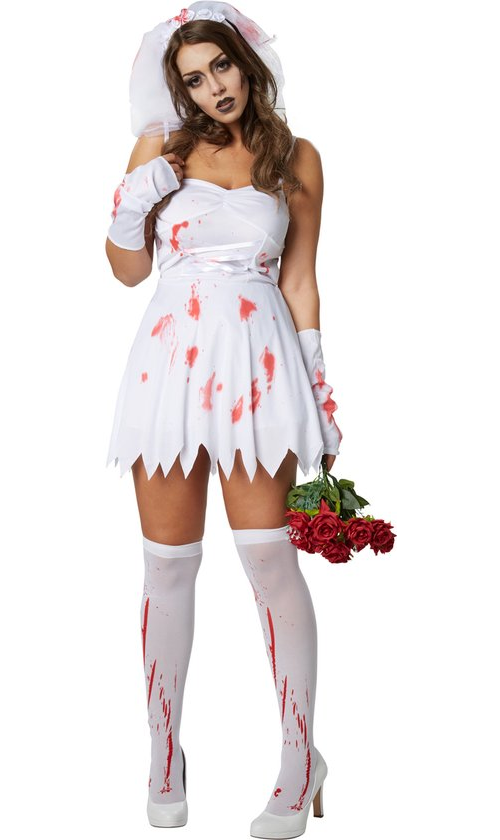 Dressforfun Sexy horror bride L - costume costume halloween dress up partywear carnaval costume carnaval partywear partywear - 302247