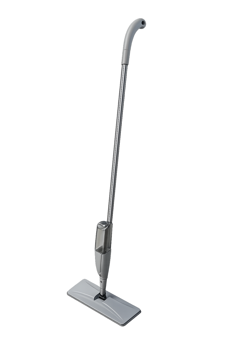 Balai à franges en microfibre UltraClean avec vaporisateur - 118 cm - Gris