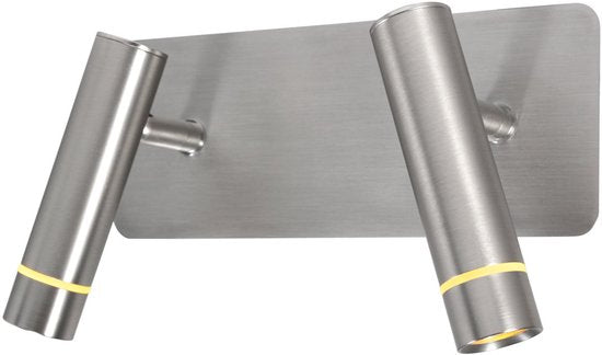 Applique murale Volari 4713ST en acier, à 2 lumières, avec têtes orientables et inclinables - Steinhauer
